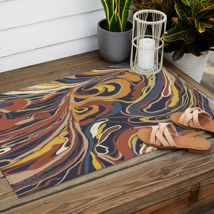 Retro marble #3 Outdoor Rug Gallery Image 2