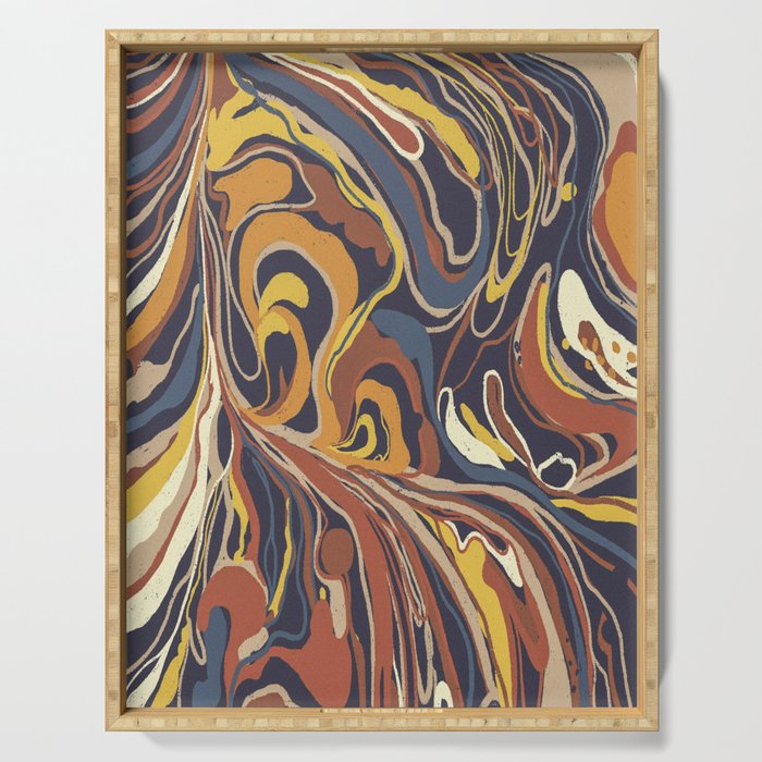 Retro marble #3 Serving Tray Gallery Image 1