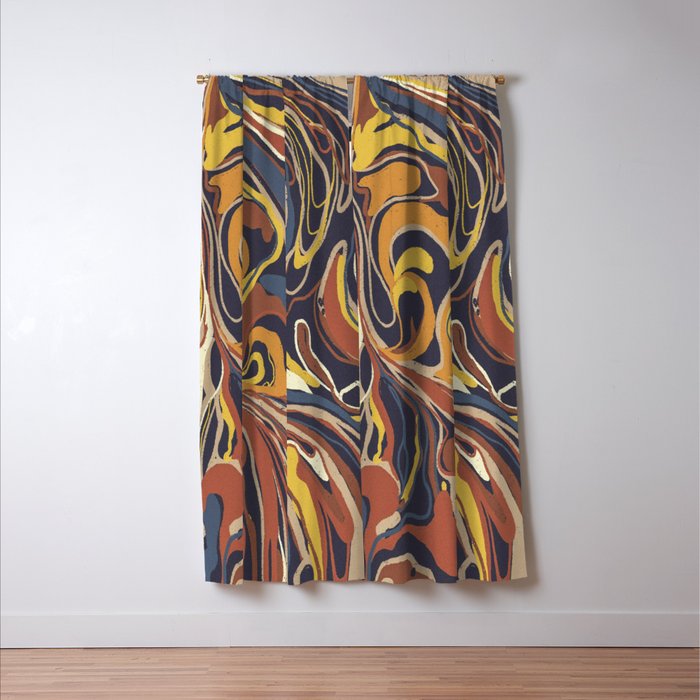 Retro marble #3 Window Curtain Gallery Image 3