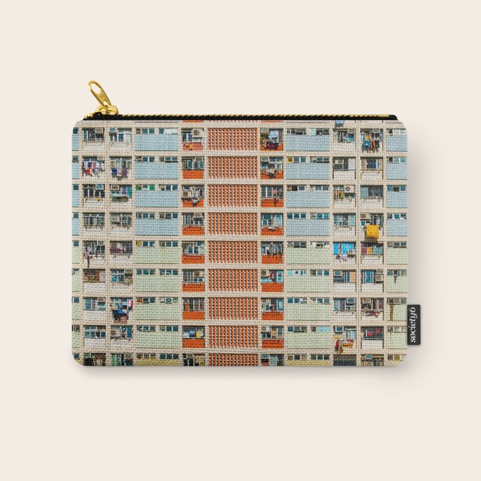 Colorful building Facade in Hong Kong - pastel color - Basketball court, Hongkong Carry All Pouch Gallery Image 1