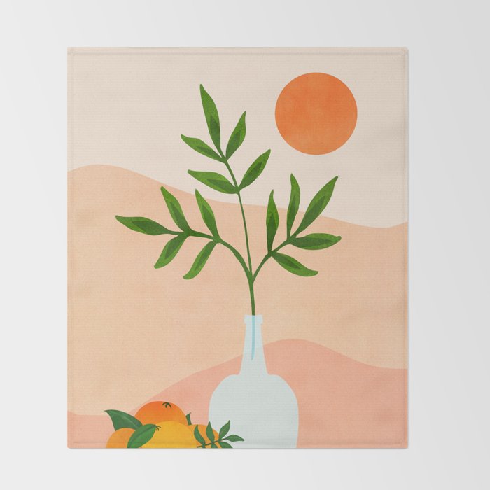 Summer Daze Botanical Still Life Throw Blanket Gallery Image 2