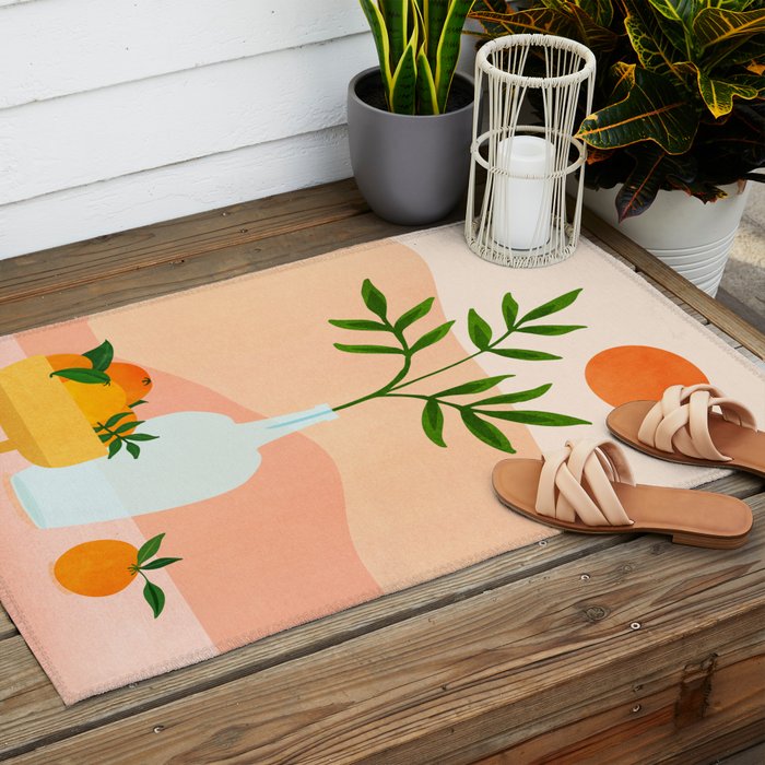 Summer Daze Botanical Still Life Outdoor Rug Gallery Image 2