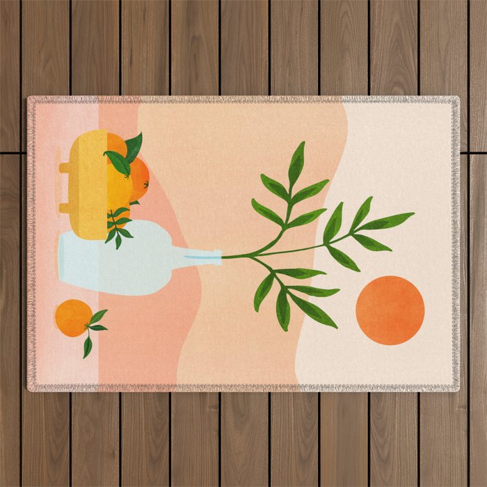 Summer Daze Botanical Still Life Outdoor Rug Gallery Image 1