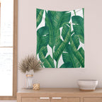 Jungle Leaves Tropical Botanical Wall Tapestry Gallery Image 2
