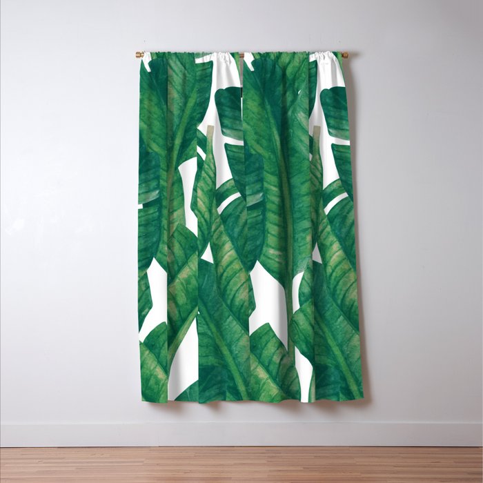 Jungle Leaves Tropical Botanical Window Curtain Gallery Image 3