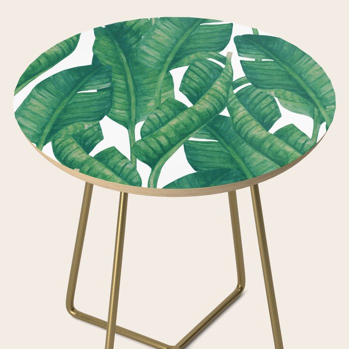 Jungle Leaves Tropical Botanical Side Table Gallery Image 2