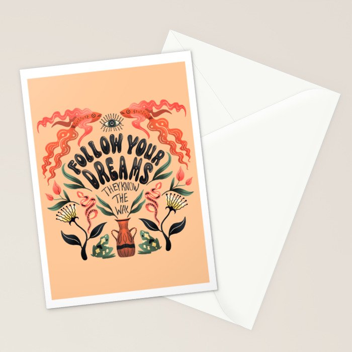 Follow Your Dreams They Know The Way Stationery Card Gallery Image 2