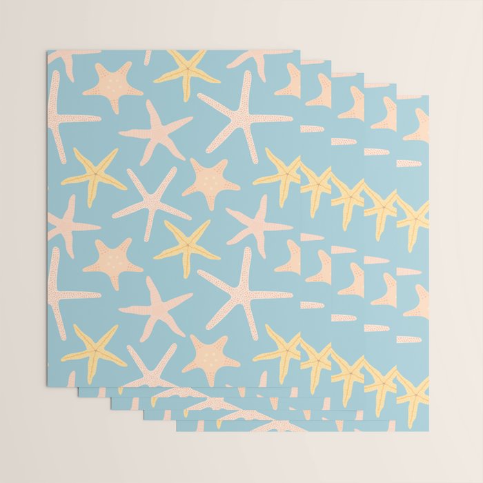 Vintage marine starfish sea animal pattern Wrapping Paper Gallery Image 3