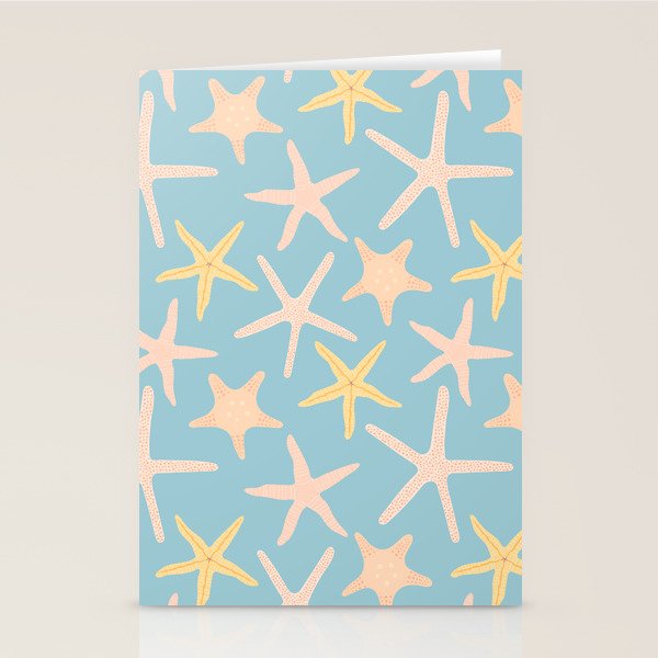Vintage marine starfish sea animal pattern Stationery Card Gallery Image 2