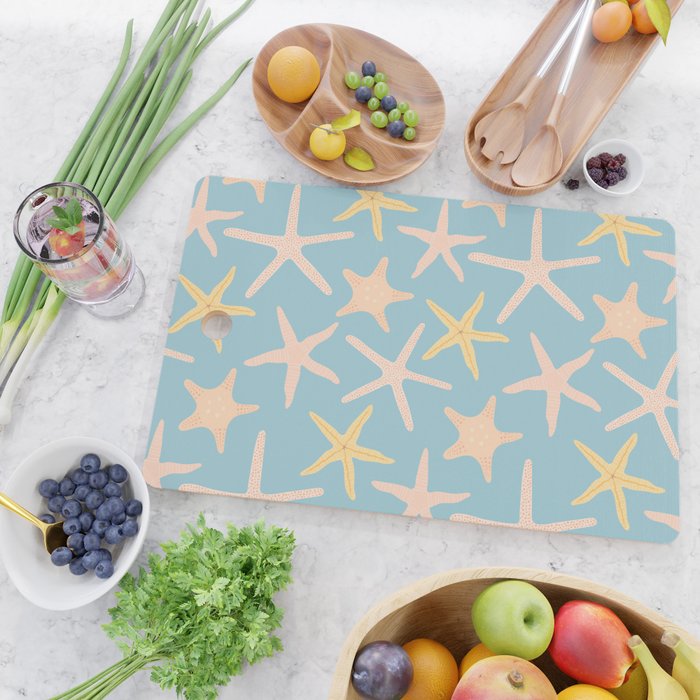 Vintage marine starfish sea animal pattern Cutting Board Gallery Image 2