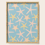 Vintage marine starfish sea animal pattern Serving Tray Gallery Image 1