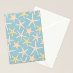 Vintage marine starfish sea animal pattern Stationery Card Gallery Image 2