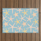 Vintage marine starfish sea animal pattern Outdoor Rug Gallery Image 1