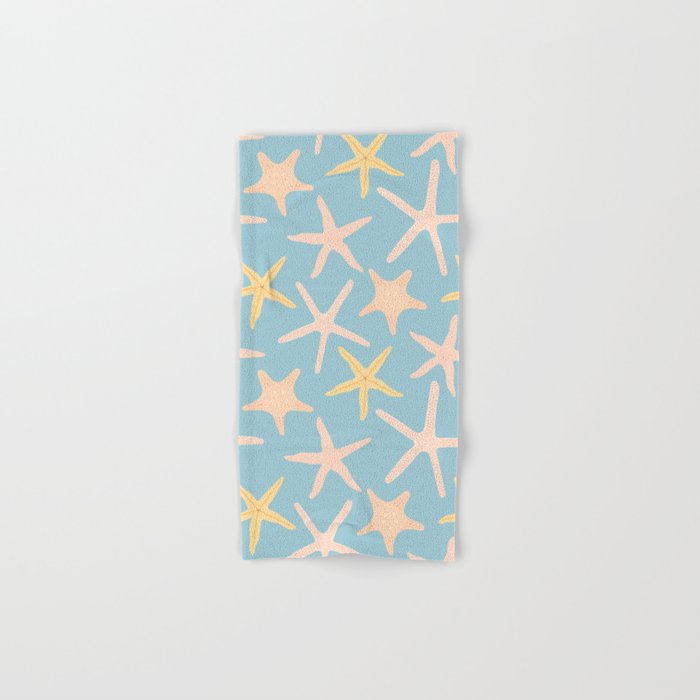Vintage marine starfish sea animal pattern Bath Towel Gallery Image 1