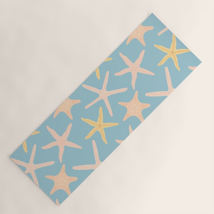 Vintage marine starfish sea animal pattern Yoga Mat Gallery Image 1