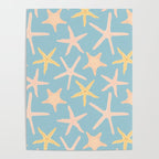 Vintage marine starfish sea animal pattern Poster Gallery Image 4
