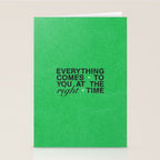 Everything Comes To You At The Right Time (Green) Stationery Card Gallery Image 2