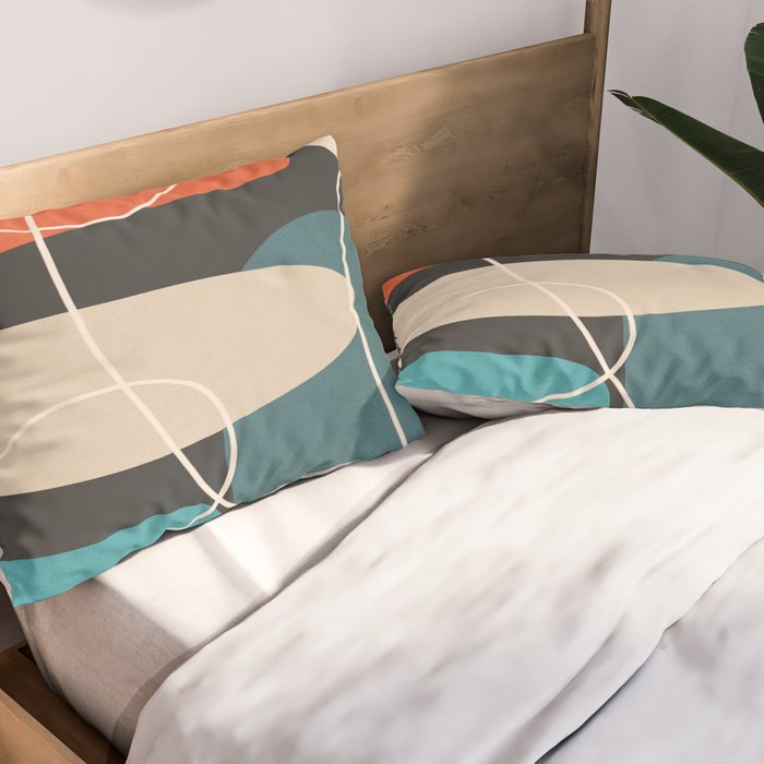 Minimal Colorful Abstract Shapes 4 Pillow Sham Gallery Image 2