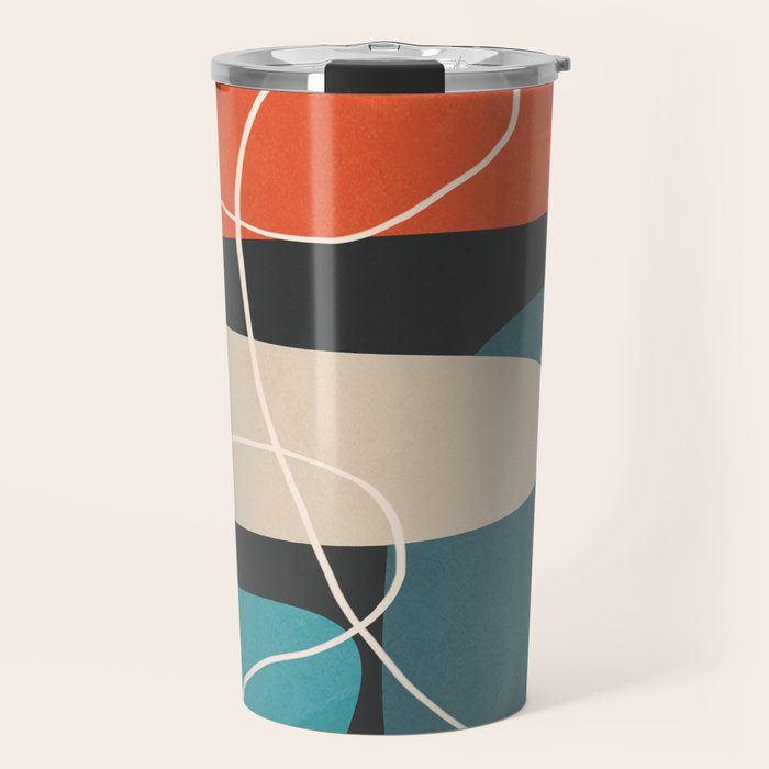 Minimal Colorful Abstract Shapes 4 Travel Mug Gallery Image 1