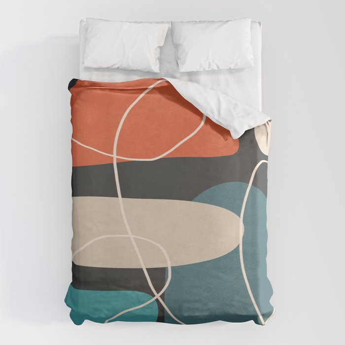 Minimal Colorful Abstract Shapes 4 Duvet Cover Gallery Image 1