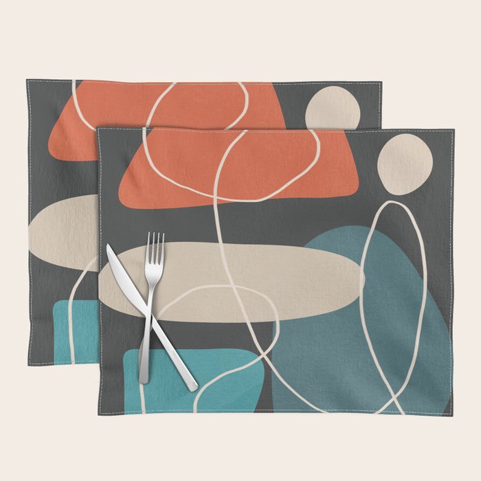 Minimal Colorful Abstract Shapes 4 Placemat Gallery Image 1