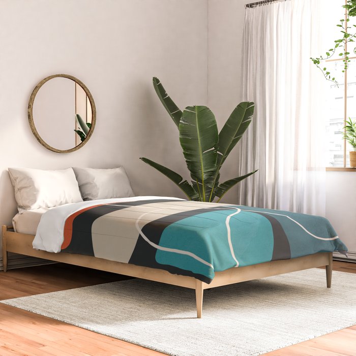 Minimal Colorful Abstract Shapes 4 Comforter Gallery Image 2