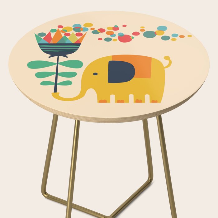 Elephant with giant flower Side Table Gallery Image 2
