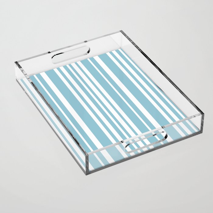 Classic Stripes XXXV - Sky Blue Acrylic Tray Gallery Image 1