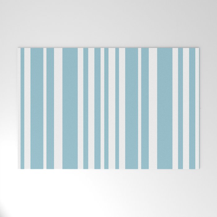 Classic Stripes XXXV - Sky Blue Welcome Mat Gallery Image 1