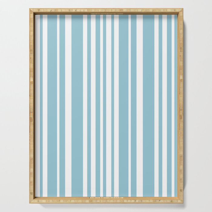 Classic Stripes XXXV - Sky Blue Serving Tray Gallery Image 1