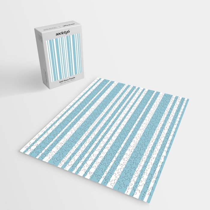 Classic Stripes XXXV - Sky Blue Jigsaw Puzzle Gallery Image 2