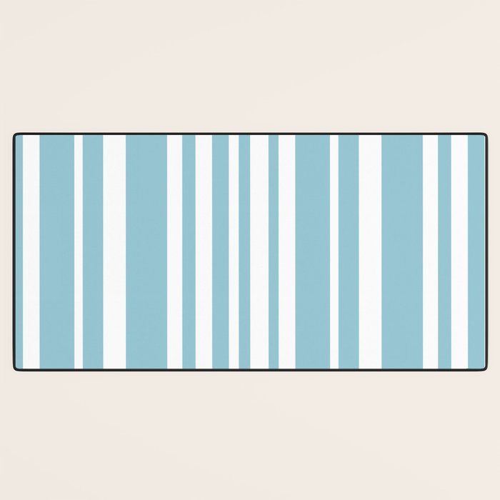 Classic Stripes XXXV - Sky Blue Desk Mat Gallery Image 3
