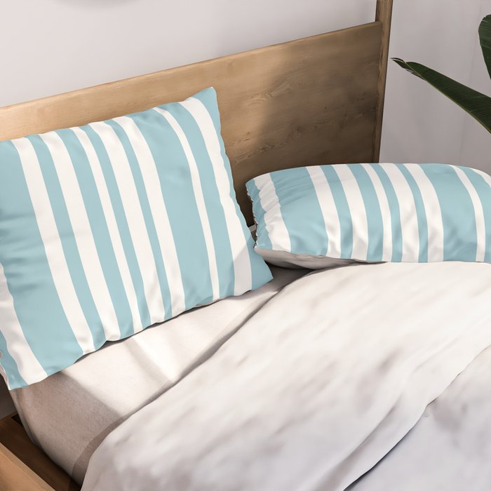 Classic Stripes XXXV - Sky Blue Pillow Sham Gallery Image 2