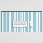 Classic Stripes XXXV - Sky Blue Desk Mat Gallery Image 1