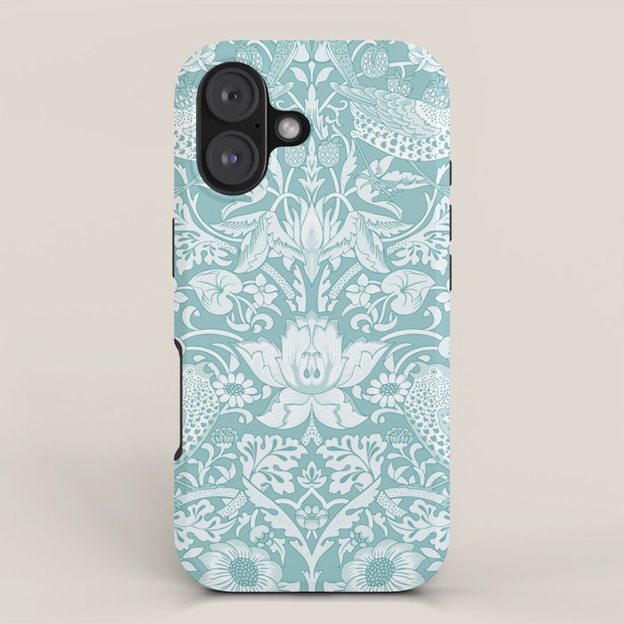 William Morris Strawberry Thief Aqua Teal iPhone Case Gallery Image 1