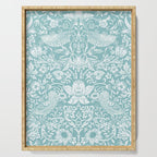 William Morris Strawberry Thief Aqua Teal Serving Tray Gallery Image 1