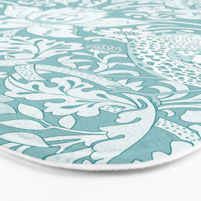 William Morris Strawberry Thief Aqua Teal Bath Mat Gallery Image 3