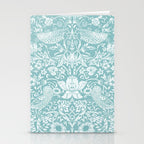 William Morris Strawberry Thief Aqua Teal Stationery Card Gallery Image 2