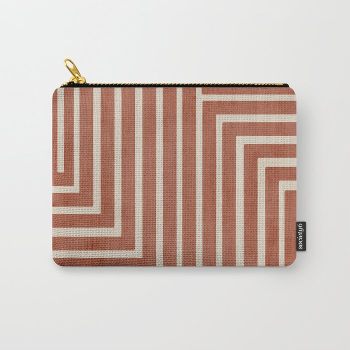 Dark Terracotta Geometric Design Artwork Carry All Pouch Gallery Image 1