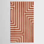 Dark Terracotta Geometric Design Artwork Tablecloth Gallery Image 2
