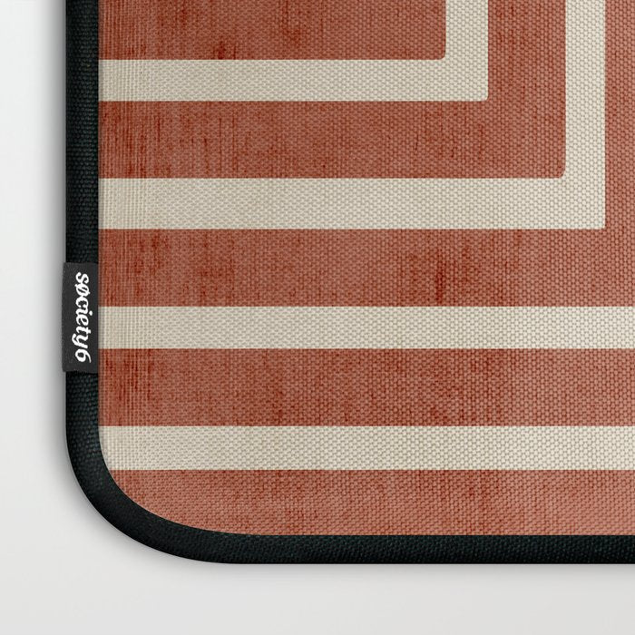 Dark Terracotta Geometric Design Artwork Laptop Sleeve Gallery Image 3