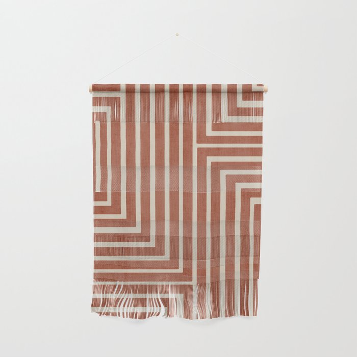 Dark Terracotta Geometric Design Artwork Wall Hanging Gallery Image 1