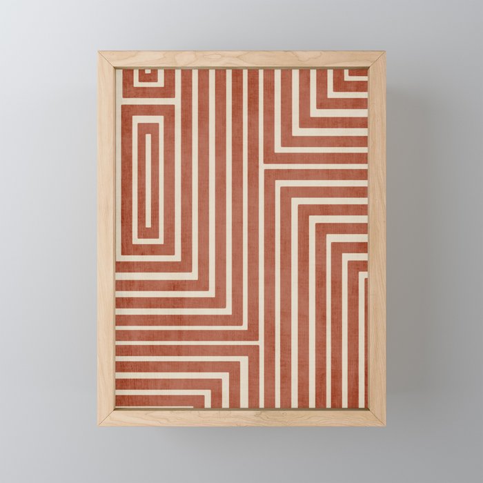 Dark Terracotta Geometric Design Artwork Mini Art Print Gallery Image 1
