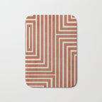 Dark Terracotta Geometric Design Artwork Bath Mat Gallery Image 1