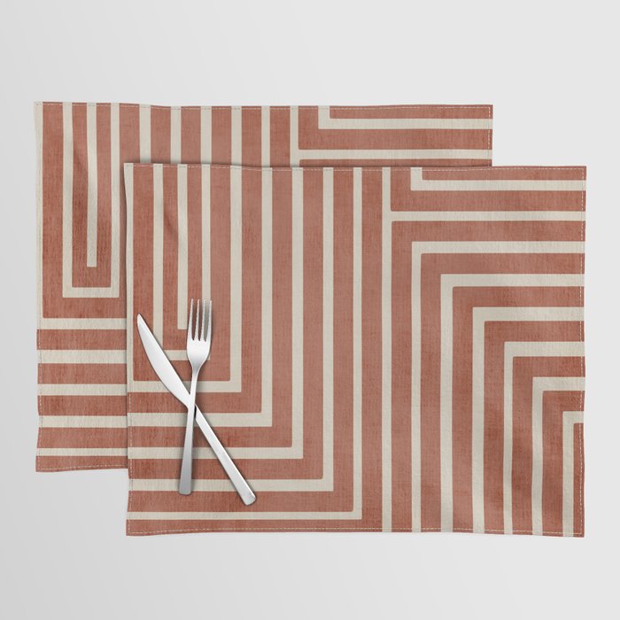 Dark Terracotta Geometric Design Artwork Placemat Gallery Image 1