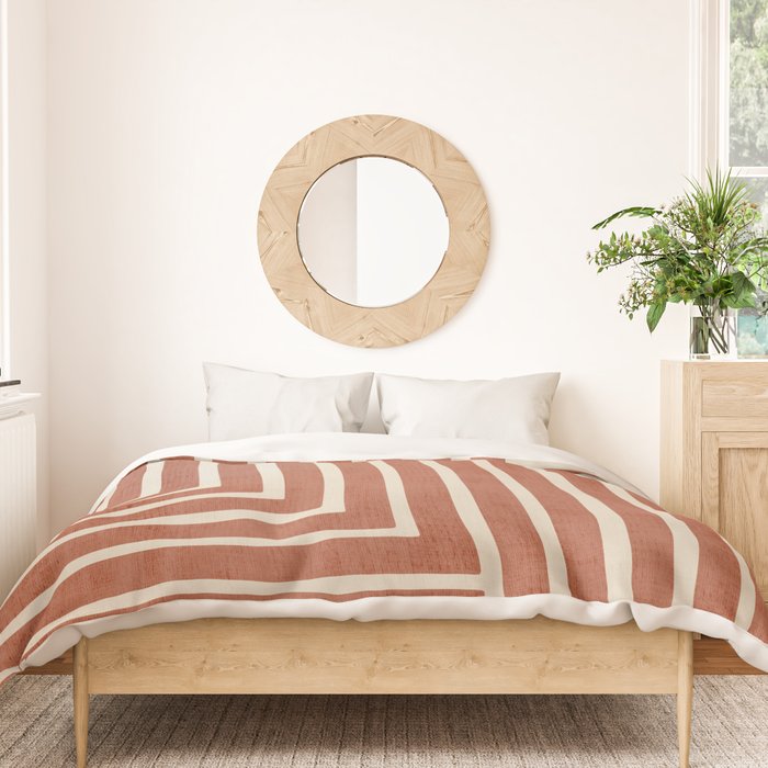 Dark Terracotta Geometric Design Artwork Duvet Cover Gallery Image 3
