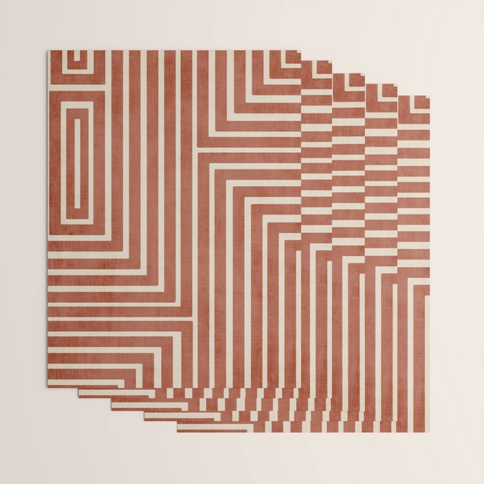 Dark Terracotta Geometric Design Artwork Wrapping Paper Gallery Image 3