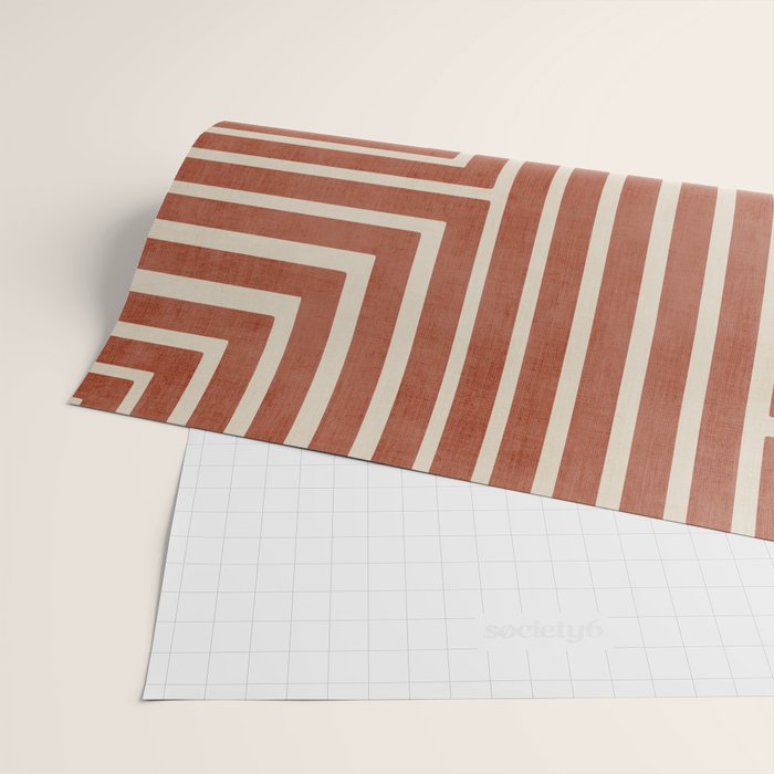 Dark Terracotta Geometric Design Artwork Wrapping Paper Gallery Image 2