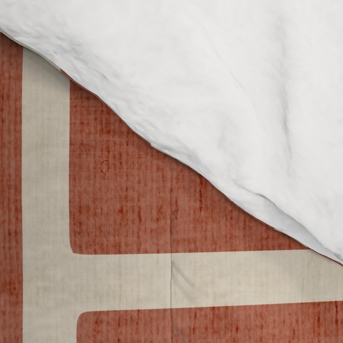 Dark Terracotta Geometric Design Artwork Comforter Gallery Image 4