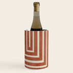 Dark Terracotta Geometric Design Artwork Wine Chiller Gallery Image 2